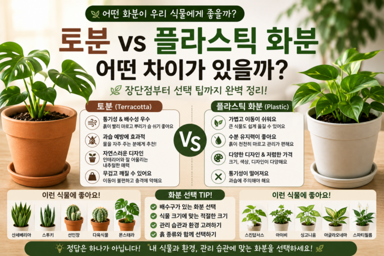 토분 vs 플라스틱 화분 비교 썸네일
