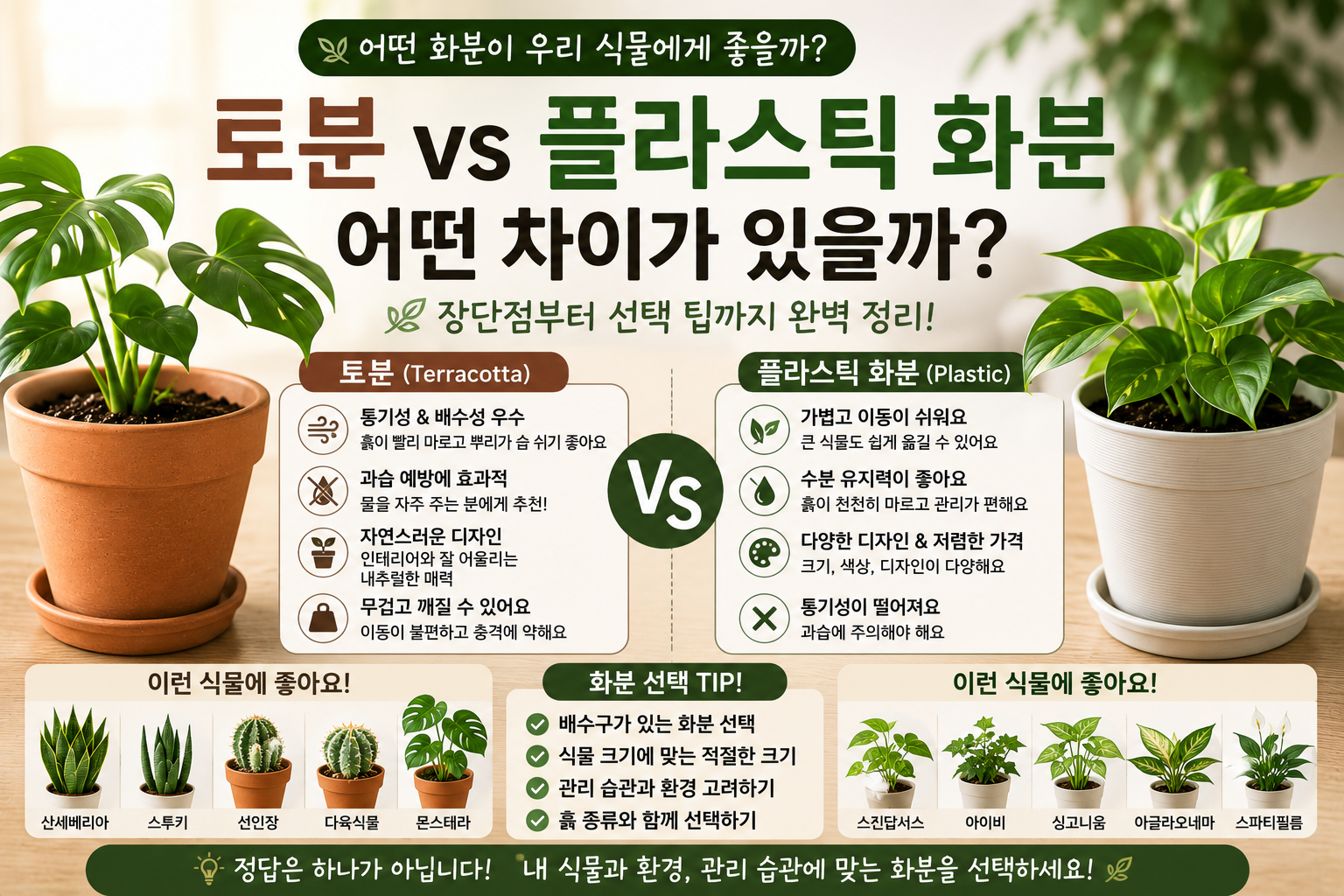 토분 vs 플라스틱 화분 비교 썸네일
