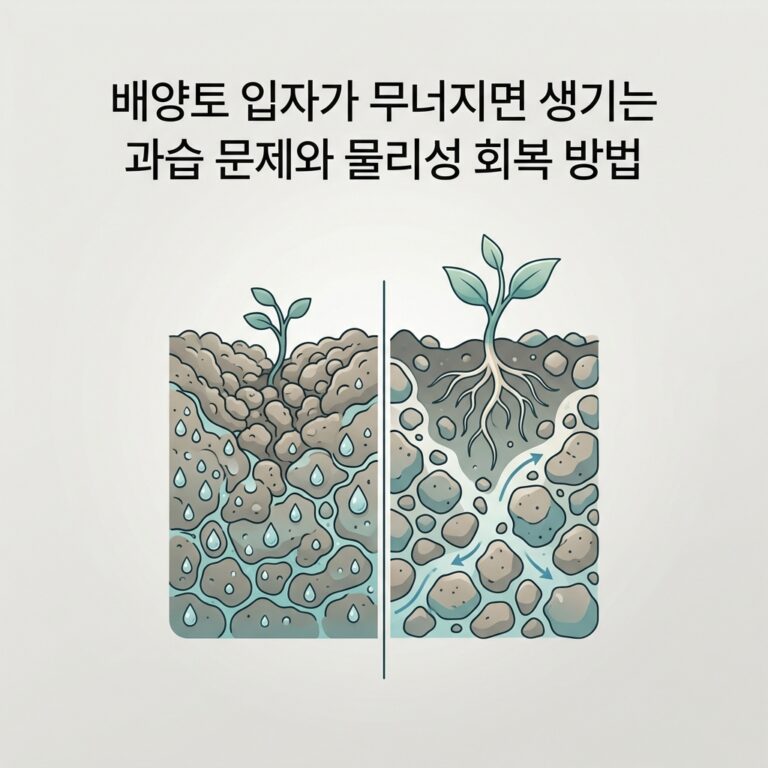 ai thumbnail minimal 배양토 입자가 무너지면 생기는 과습 문제와 물리성 회복 방법 1788684823