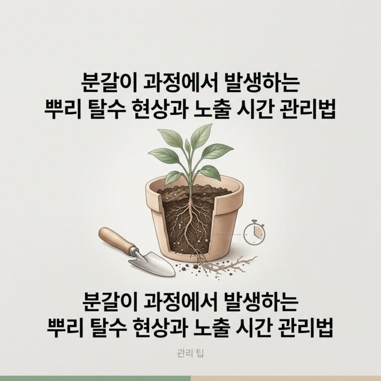 ai thumbnail minimal 분갈이 과정에서 발생하는 뿌리 탈수 현상과 노출 시간 관리법 1788685078